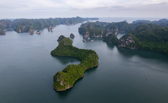 Ha Long Bay Islands at Sunset