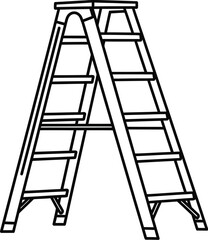 A simple black and white line drawing of a standard household ladder
