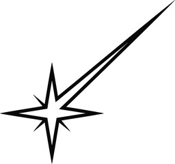 A simple black starburst graphic on a plain white background minimalist design