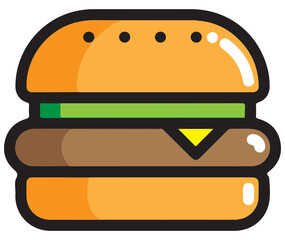 burger illustration image without background. ideal for design and illustration