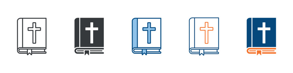 Bible Icon Set Multiple Style Collection 