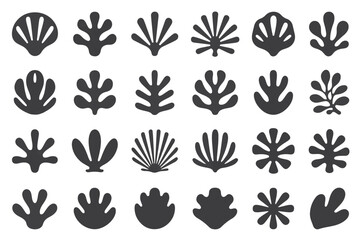 Black and White Pack of 25 Organic Shape Icons