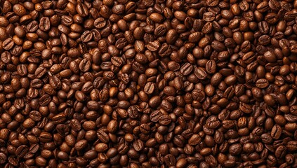 Fototapeta premium Roasted coffee beans full frame texture background for commercial uses