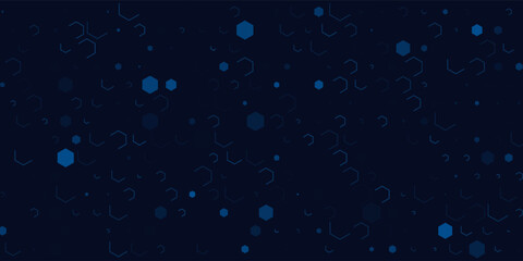 Digital technology background. Abstract hexagons background with lines and dots