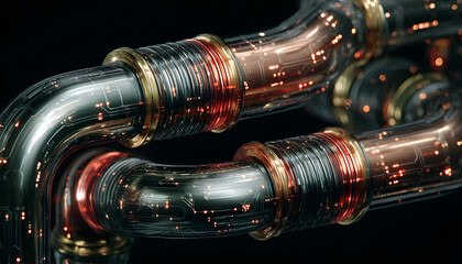 Naklejka premium Futuristic 2026 Year with Pipes.