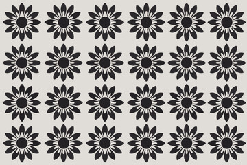 Grid of 25 Circular Flower Symbols with Gradient Abstract Patterns