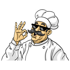 Chef Swag Cartoon Character Design Illustration