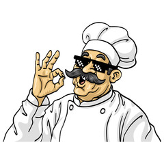 Chef Swag Cartoon Character Design Illustration