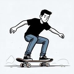 Fototapeta premium man on skateboard