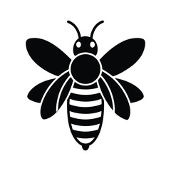 Bee With Wings And Antennae Icon Vector Illustration