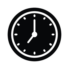 Clock Simple Hands Icon Vector Illustration