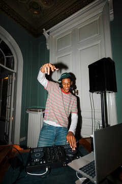 Dj spinning music at a private party or event