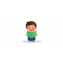 Fototapeta premium A cheerful cartoon cat on a holiday trip, happily walking with luggage and shopping bags, expressing joy with a heart icon