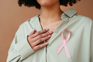 Supporting Awareness With a Pink Ribbon on a Gentle Background