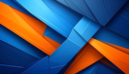 Abstract geometric background in blue orange.