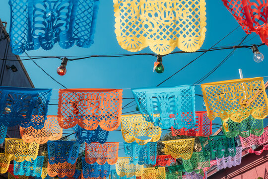 Colorful Papel Picado Market Square San Antonio, TX