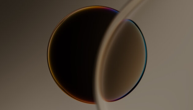 Abstract Glass Bubbles Forming Fluid Shapes in Warm Brown Gradient 