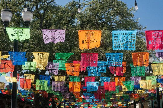 Colorful Papel Picado Mexican Market San Antonio, TX