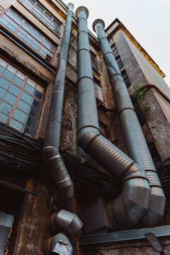 Air pipes of a vintage factory