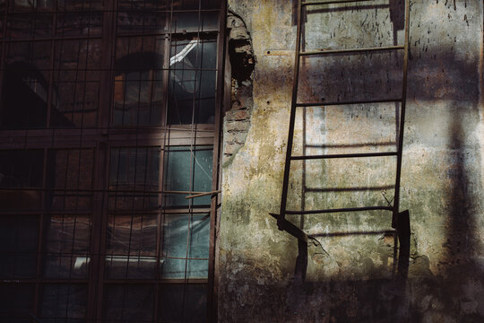Light pattern on an industrial window.