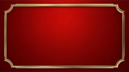 Elegant Red Background With Ornate Gold Frame &ndash; Luxurious Decorative Border for Premium Display