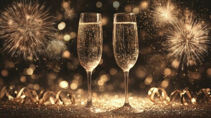 Naklejka premium Celebrate with Sparkling Champagne Perfect for Festive Occasions