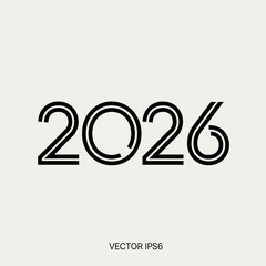Celebrate the arrival of 2026 with this modern and stylish numerical design, perfect for invitations, announcements, or festive projects.