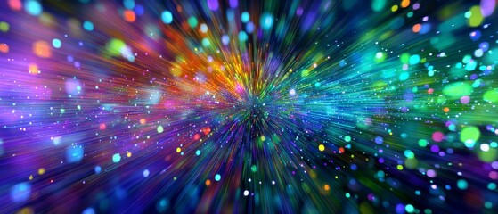 Spectral Dimensional Rift with Prismatic Bokeh Bursts, Cosmic Sci-Fi Futurism, Vibrant Neon Energy, and Right-Third Text Zone, No Text or Logo