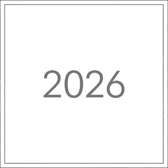 Modern bold numeral 2026 graphic representing future, planning, and upcoming events with clean typographic design
