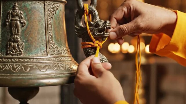 Tying the Knot: Ritual Preparation of Temple Bell