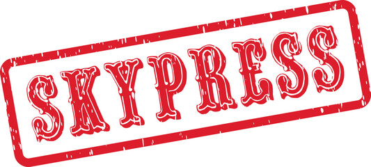 SKYPRESS Genuine Red Grunge Effect Rubber Stamp for Modern Communication and Branding Messages