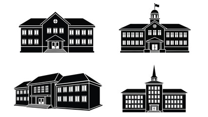 Fototapeta premium School buildings vector illustration education architecture