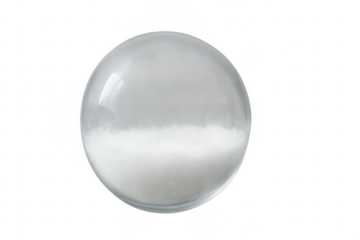 Snow globe with white powder on transparent background