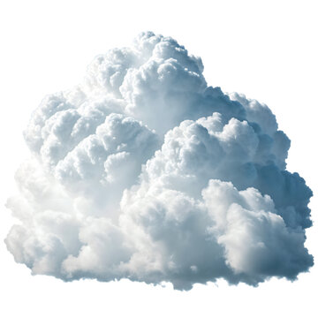 Large, dense cumulus cloud isolated on transparent background