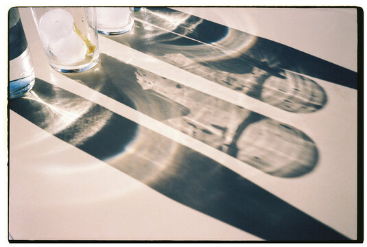 Glass Shadows on Table
