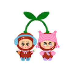 Chibi Cherry Couple Mascot 🍒