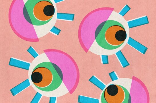 Eyes, look, gaze. Abstract illustration pattern