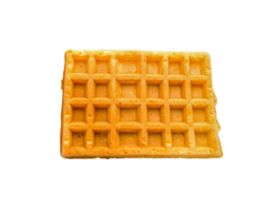 Waffle breakfast food dessert sweet baked grid pattern delicious treat on transparent background