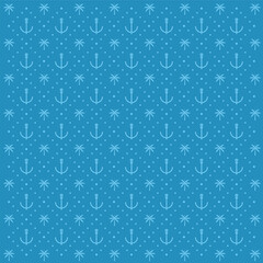 seamless anchor and coconut tree pattern vector. beach element vector pattern. For template, wallpaper, leaflet background and poster.