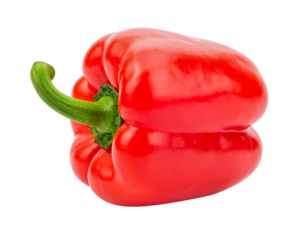 Isolated red bell pepper vegetable food healthy ingredient cooking fresh on transparent background