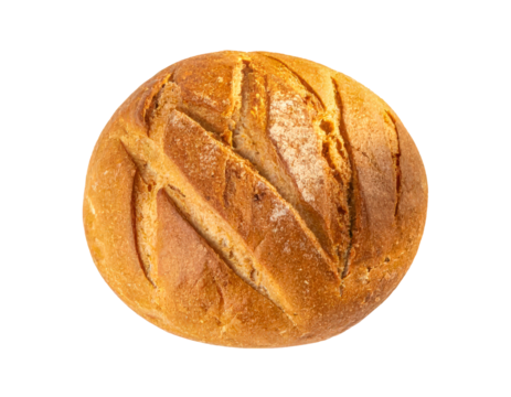 Fresh baked bread loaf bakery food artisan sourdough crusty delicious on transparent background