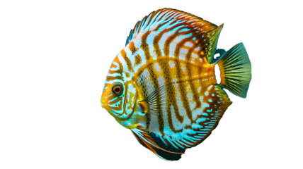 Colorful discus fish isolated on white background

