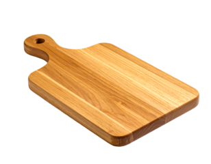 Wooden cutting board kitchen cooking food preparation serving chopping block on transparent background