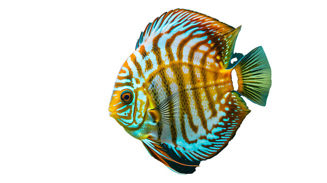Colorful discus fish isolated on white background
