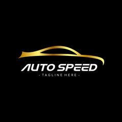 Black and Gold Autocar Badge, Premium Car Logo, Vehicle Branding Vector Design