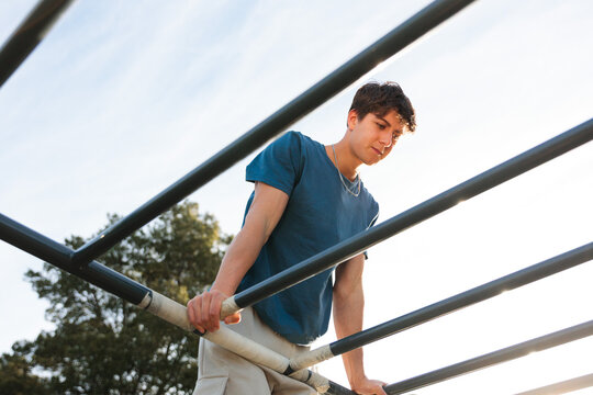 Holding a Calisthenics Position Under Sunlight