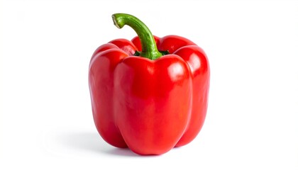 Fresh red bell pepper on white background.