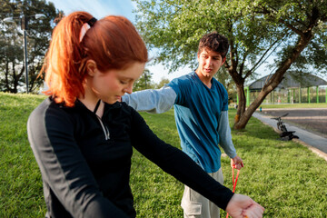 Partner-Assisted Warm-Up in the Park