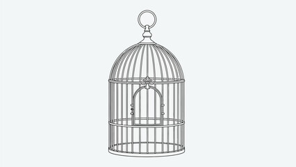 bird cage isolated on white background