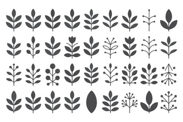 Vector Pack of 30 Abstract Plant-Inspired Icons